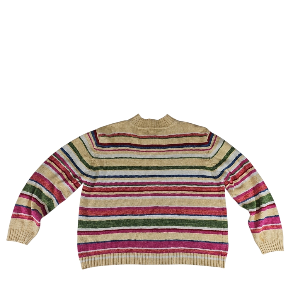 Tiara International Multicolor Striped Zipper Front Cardigan - Picture 3 of 4